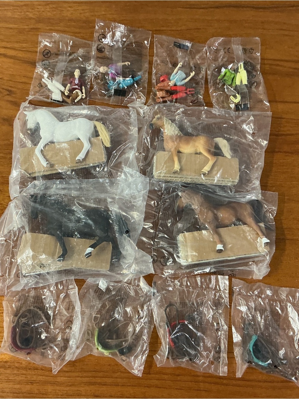 Schleich Horse and Rider Figures With Saddles Misc Lot